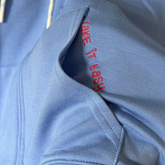 Alice + Olivia x Big Feelings Zip Hoodie, Eloise light blue, NEW Medium - Picture 6 of 7